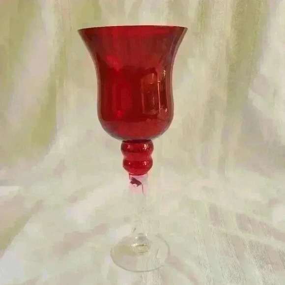 Red Candle Holder-Large - Picture 1 of 3